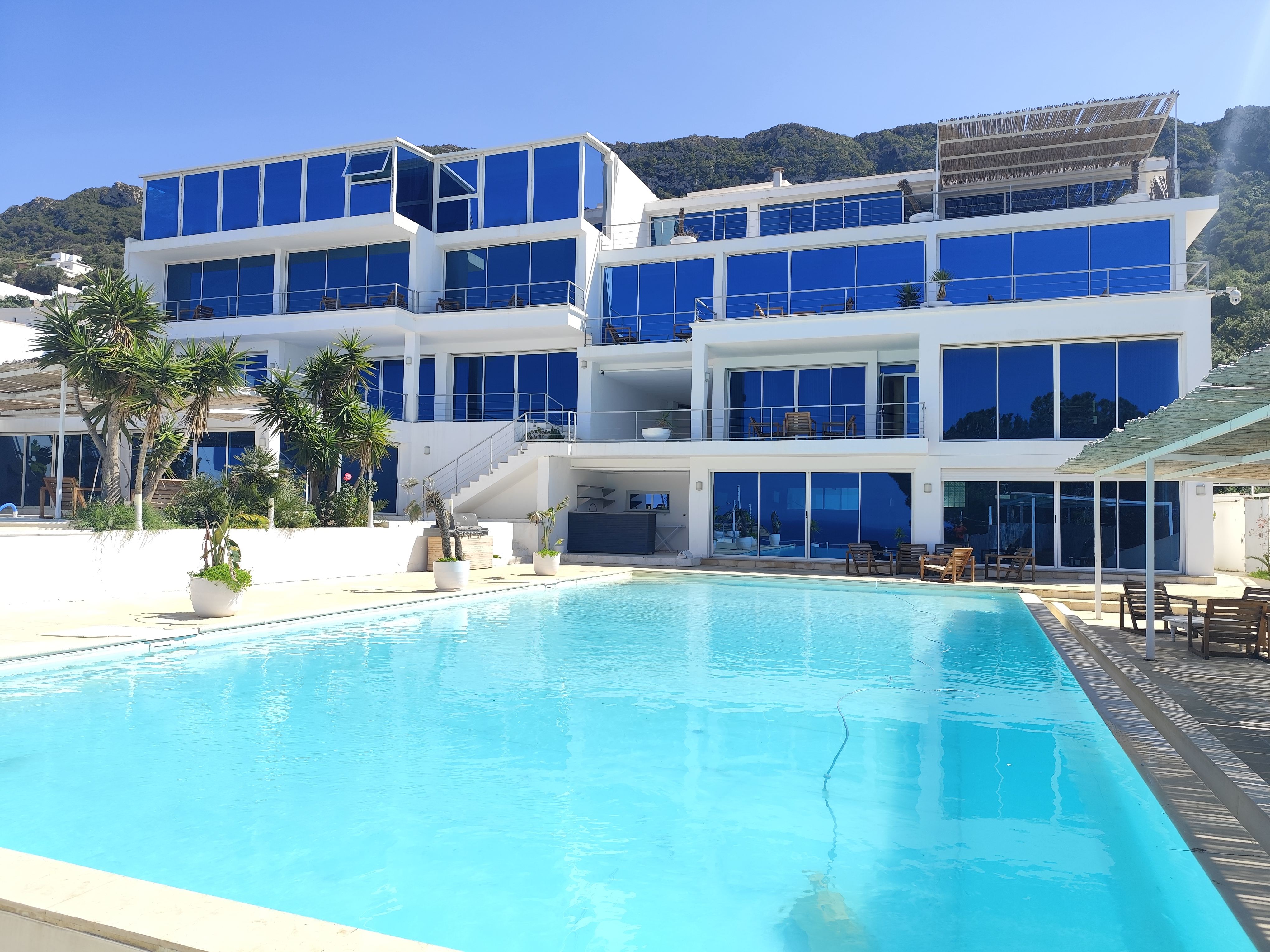 Villa Riva's pool and sea-view villa exterior in Rafraf, Tunisia
